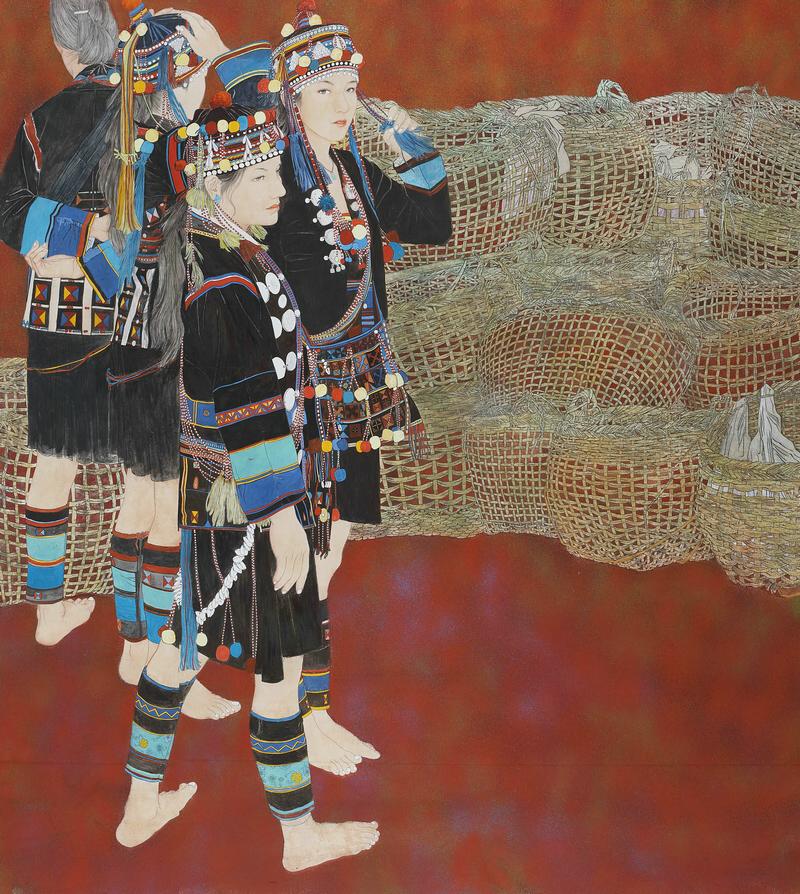 2-《云上哈尼》马丽 中国画 220cm×200cm  2016年-附件.jpg