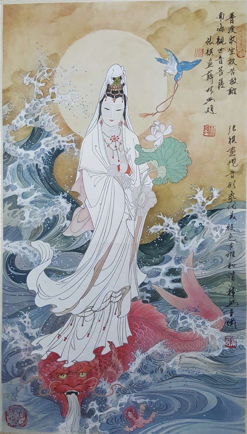 南海观音68×44cm,熟宣,2003年