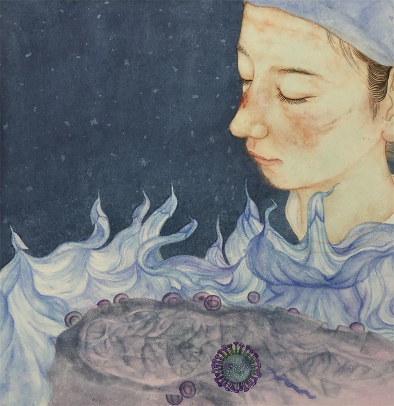 周萍《灼灼芳华之青春的印记》40cmx40cm.jpg