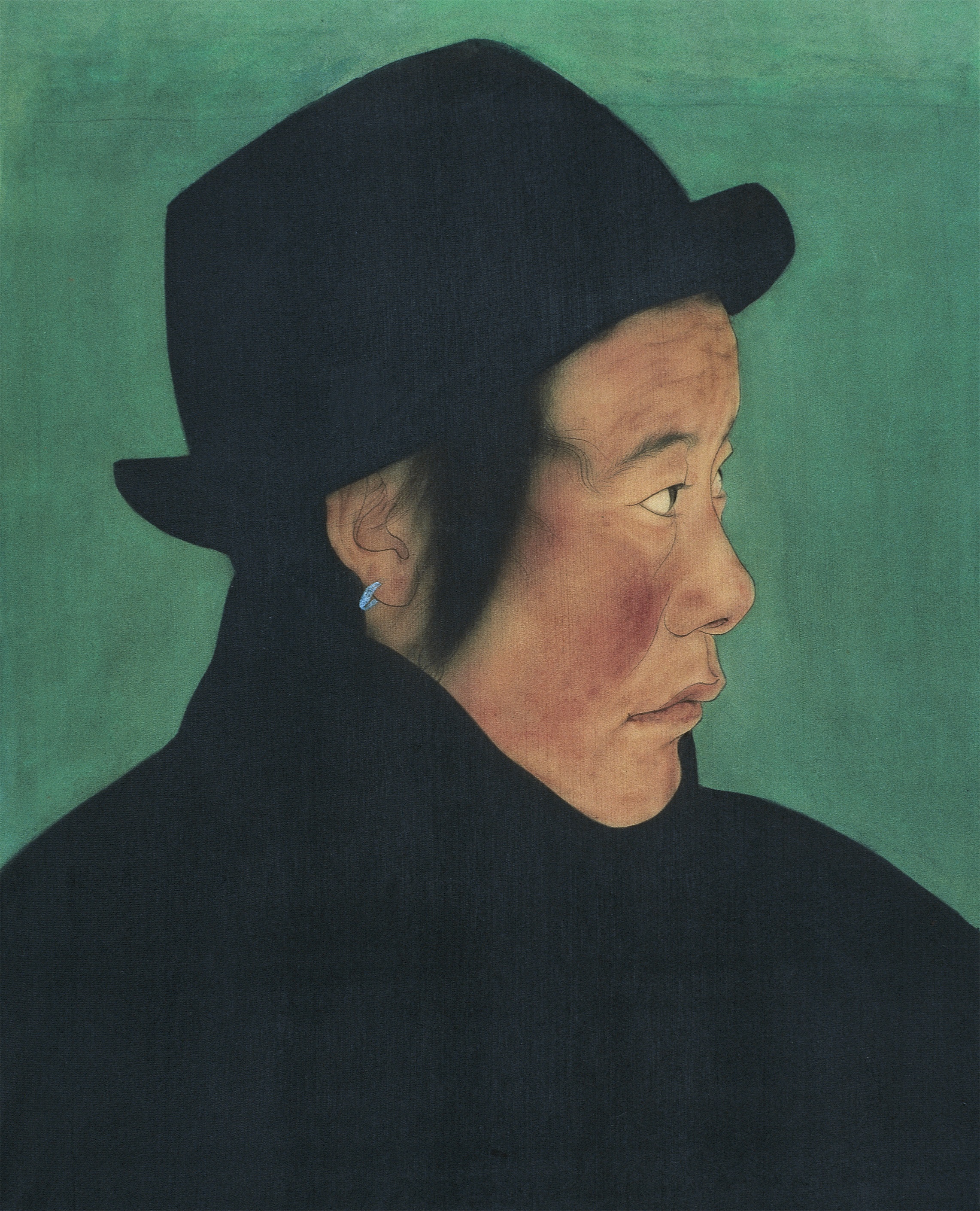 7《黑衣人 》 (王海滨 王瑛合作) 51cm x35cm绢本重彩2007年.jpg