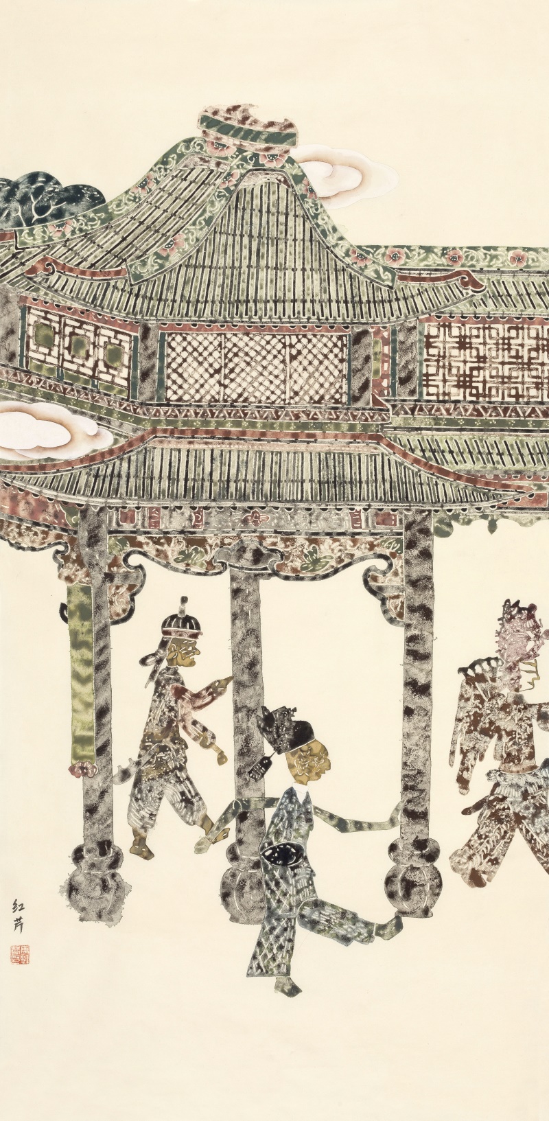 《乐章》70X140cm 纸本设色