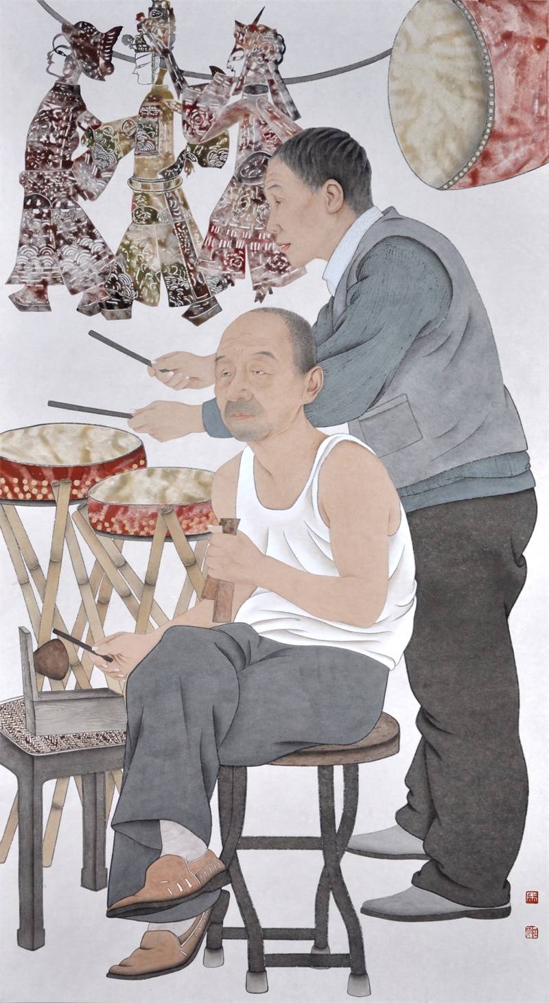 《传承》70X140cm 纸本设色
