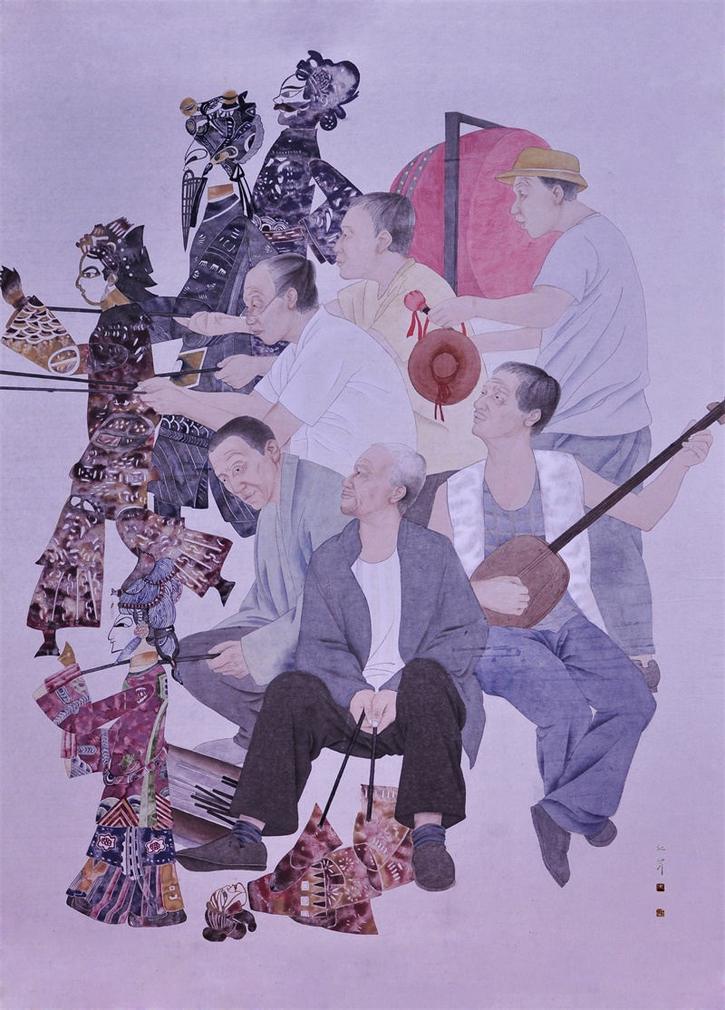 《影戏》140X170cm 纸本设色