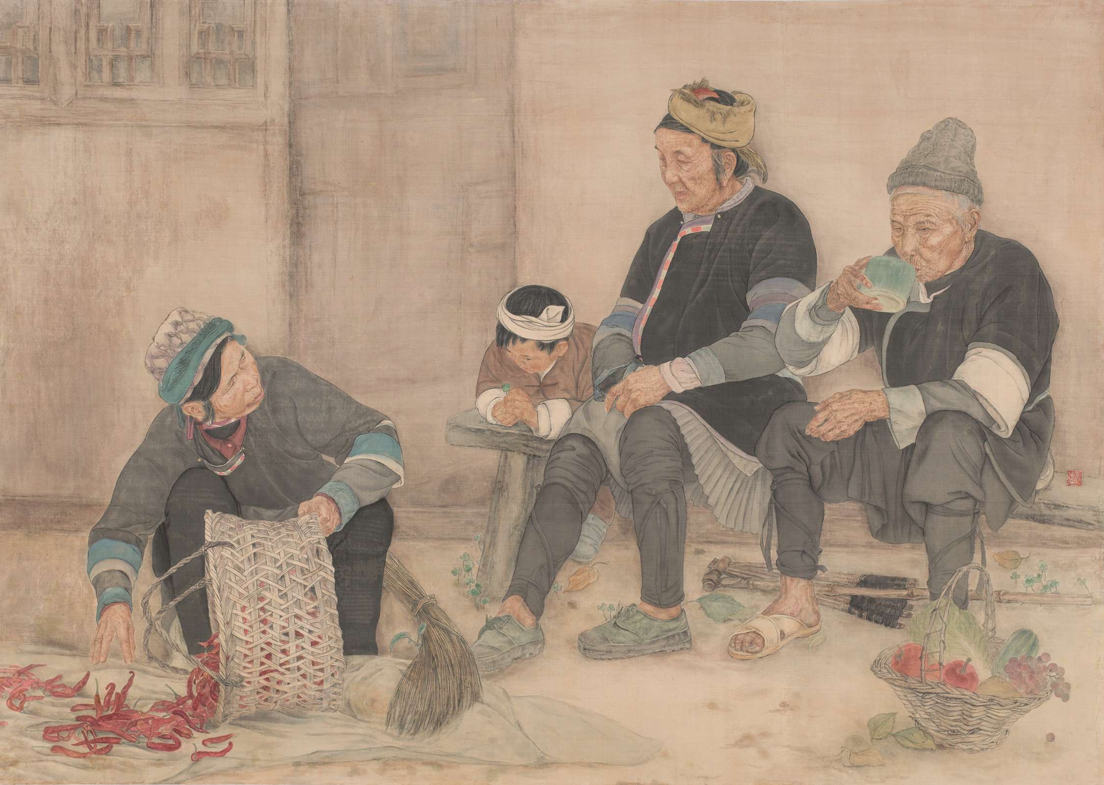 4.《侗乡画记 · 小黄村》141cm x196cm绢本设色 2018.JPG