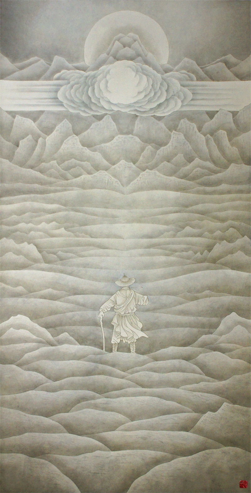 李聪 《行者》 纸本设色 137×67cm 2017年.jpg