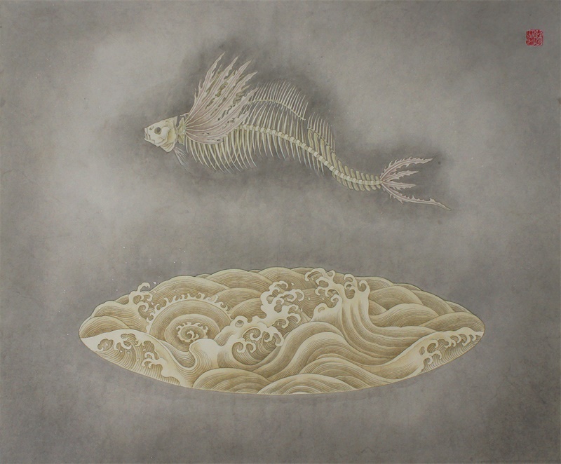 李聪 《北冥》 纸本水墨设色 57×69cm.jpg
