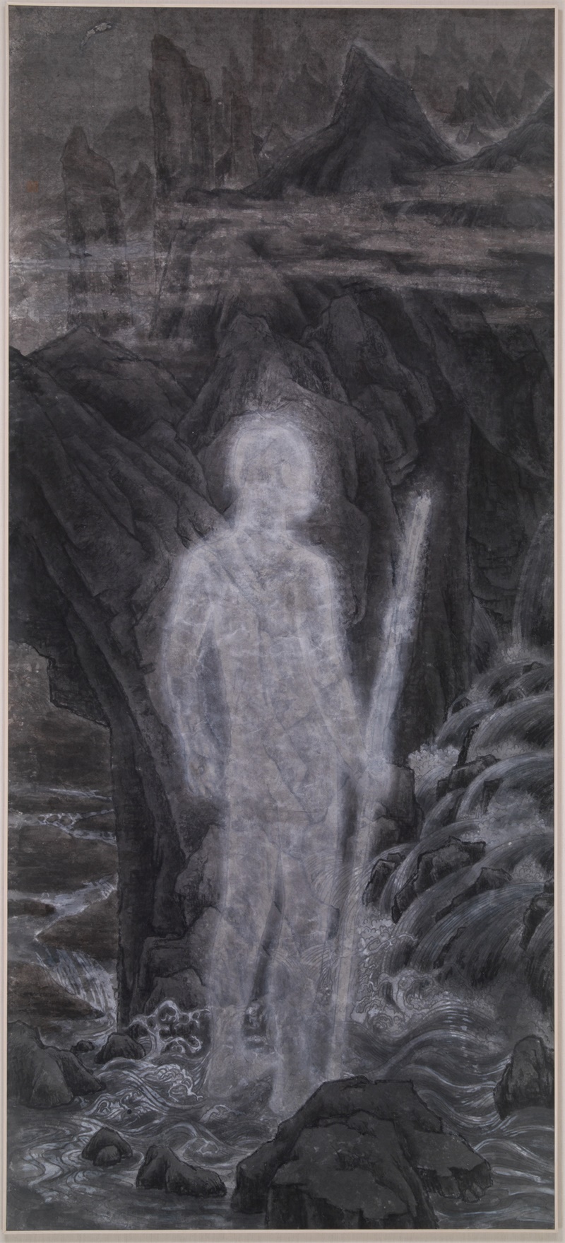 《摩西的彼岸》  220x90cm  纸本水墨   2015年1