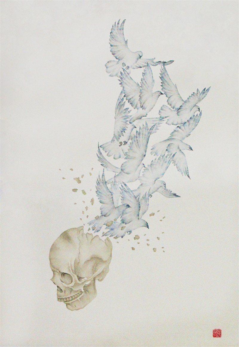 李聪 《自由》 纸本设色 84×58cm 2017年.jpg