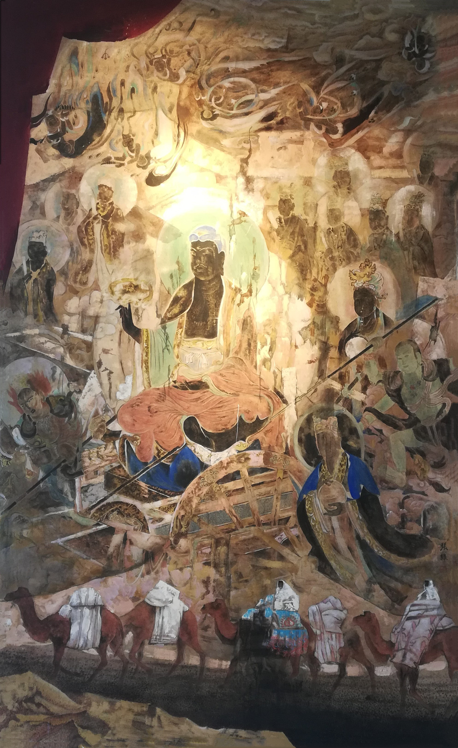 创作作品《祈愿国泰民安》2019年11月参加第七届安徽省美术大展壁画作品展（获优秀提名奖）.jpg