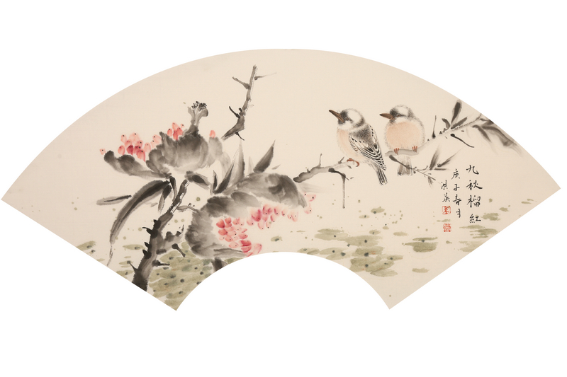 卢洪英义拍4，《九秋榴红》画心尺寸21x56cm纸本.jpg