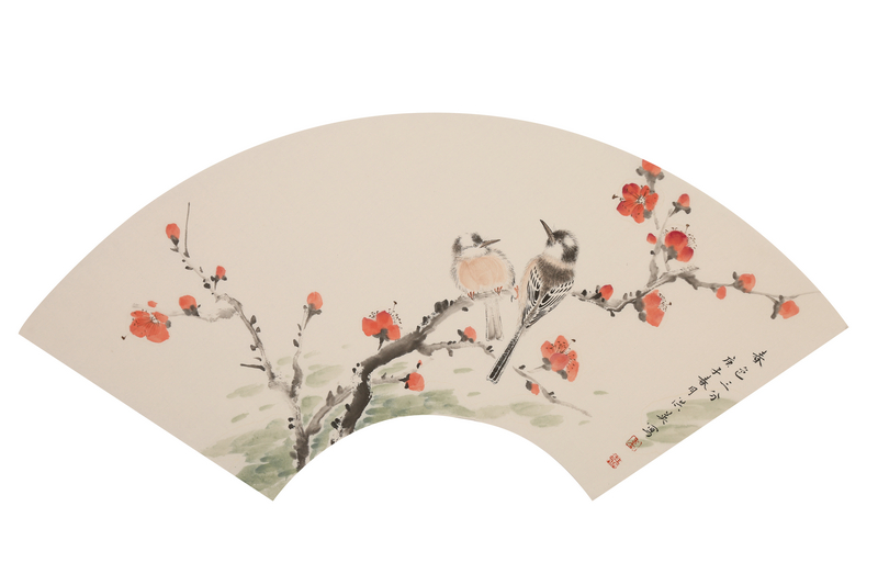 卢洪英义拍1，《春色三分》画心尺寸21x56cm纸本.jpg