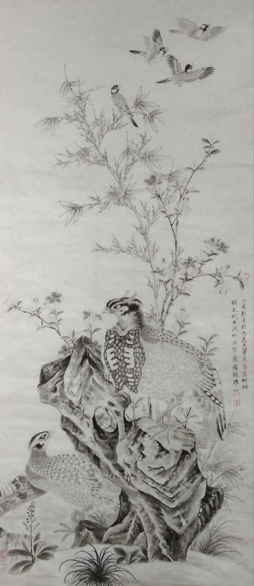 临元代王渊竹石集禽图.jpg