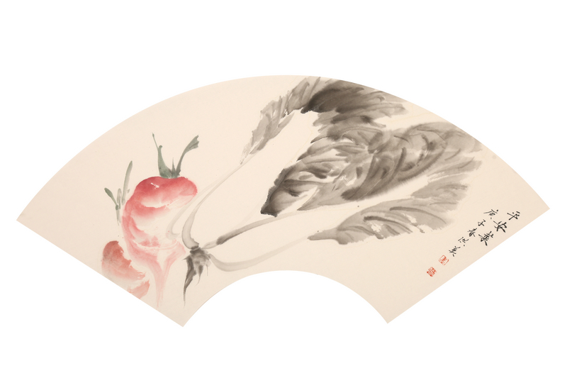 卢洪英义拍7，《平安菜》画心尺寸21x56cm纸本.jpg