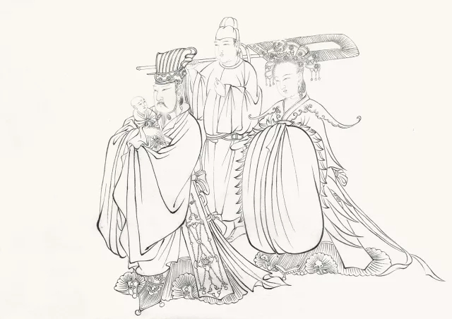 临《送子天王图》局部