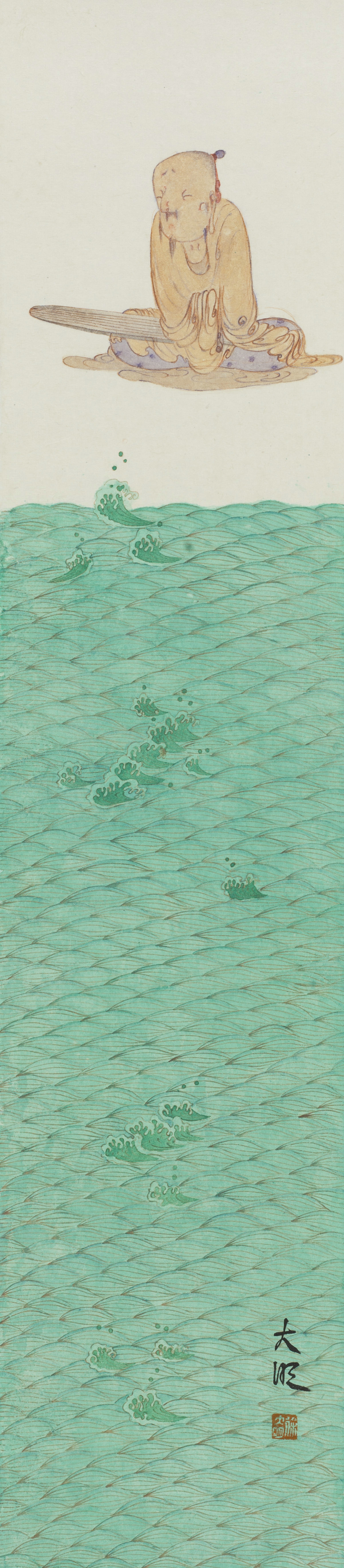 听涛 纸本水墨  徐大明 2019  18cm X 87cm.jpg