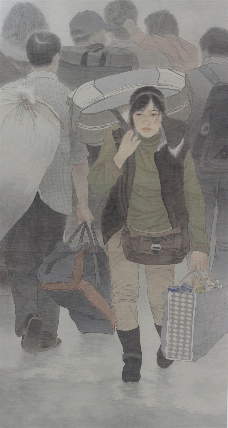 《路迢迢》  240x120cm  绢本  2012年