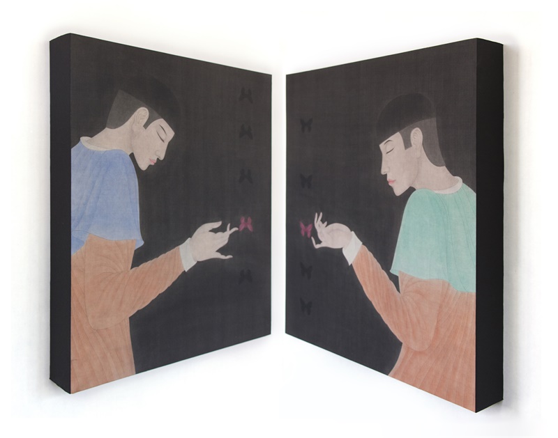 设戏NO.1、 NO.2 绢本设色 52x45cm x2 2017.jpg