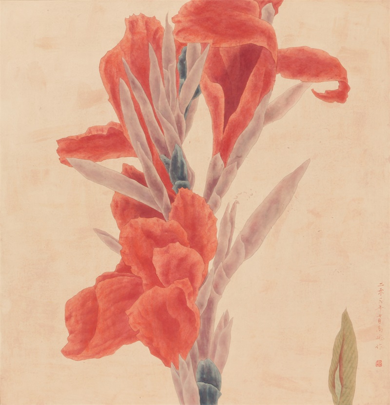 《红蕉》   99x96cm   纸本重彩   2016年