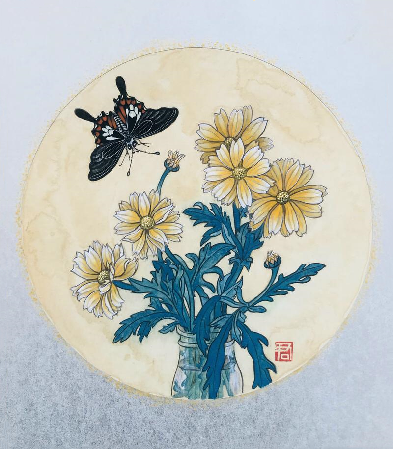 5《独来金菊丛》27cmx24cm纸本2019.jpg