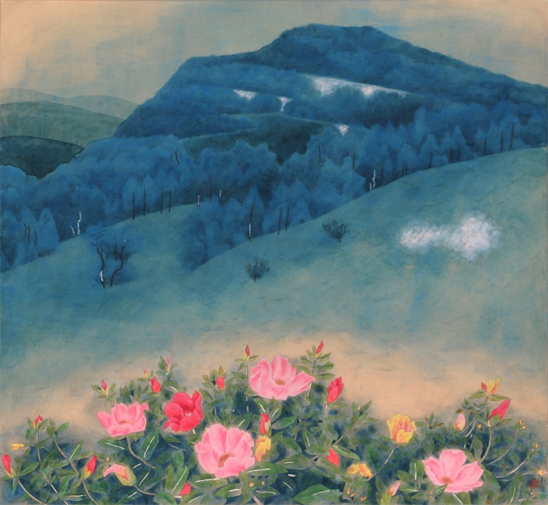 《青曦》   91×85cm   纸本重彩   2016年