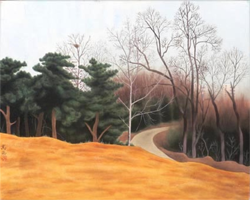 《幽径》 工笔重彩   80x100cm