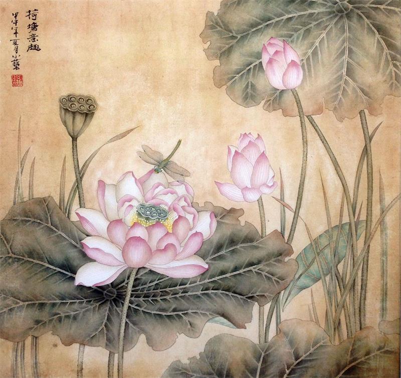 荷粉秋晖68cmx68cm.jpg