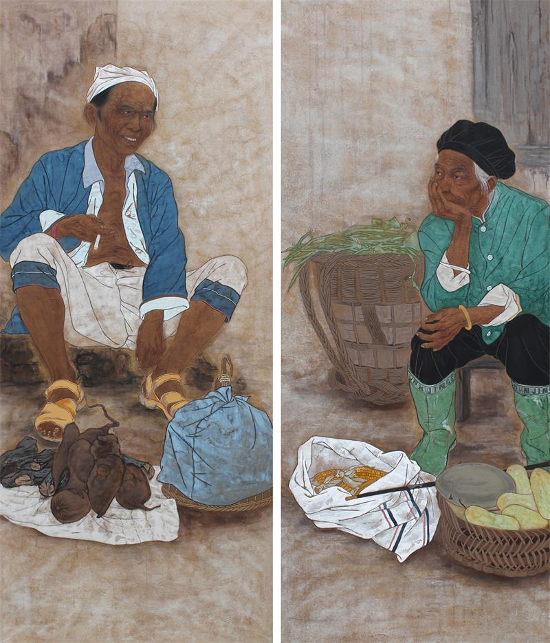 《南丹集市》180cmx150cm 纸本 2012年.jpg