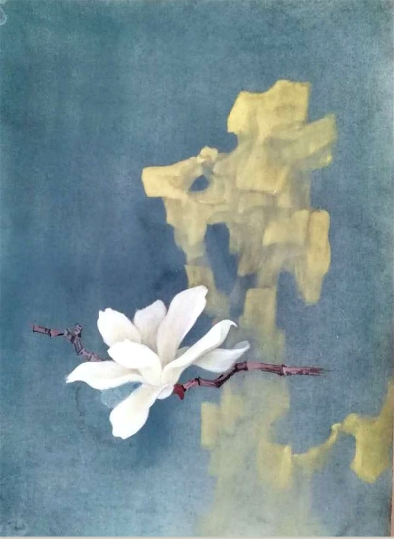 秀石望春 35cm×45cm工笔设色 2018.jpg