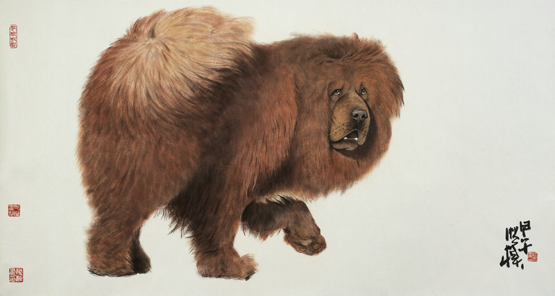 《工笔藏獒-红獒》180cm X 96cm.jpg