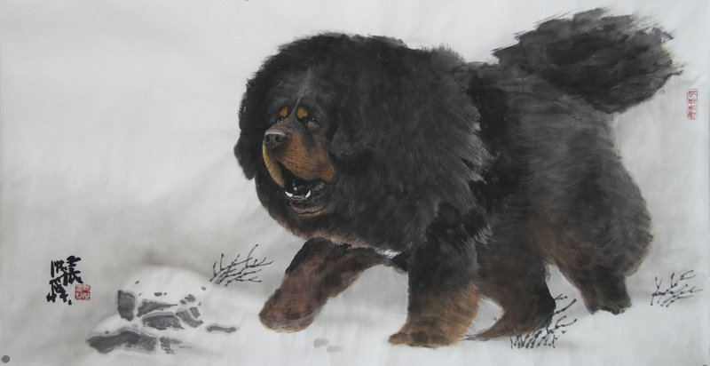 《工笔藏獒-铁包金》180cm X 96cm.jpg