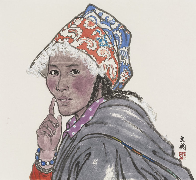 藏族人物肖像作品欣赏新疆人物肖像作品欣赏请点击进入开幕式现场苍穹