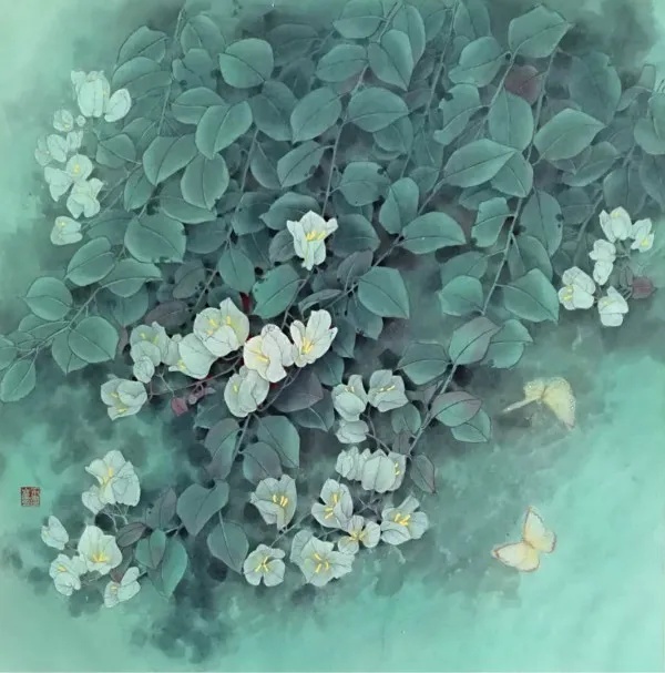 重彩画 植物图片