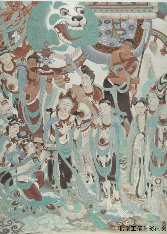 《文殊菩萨出行图》(局部)