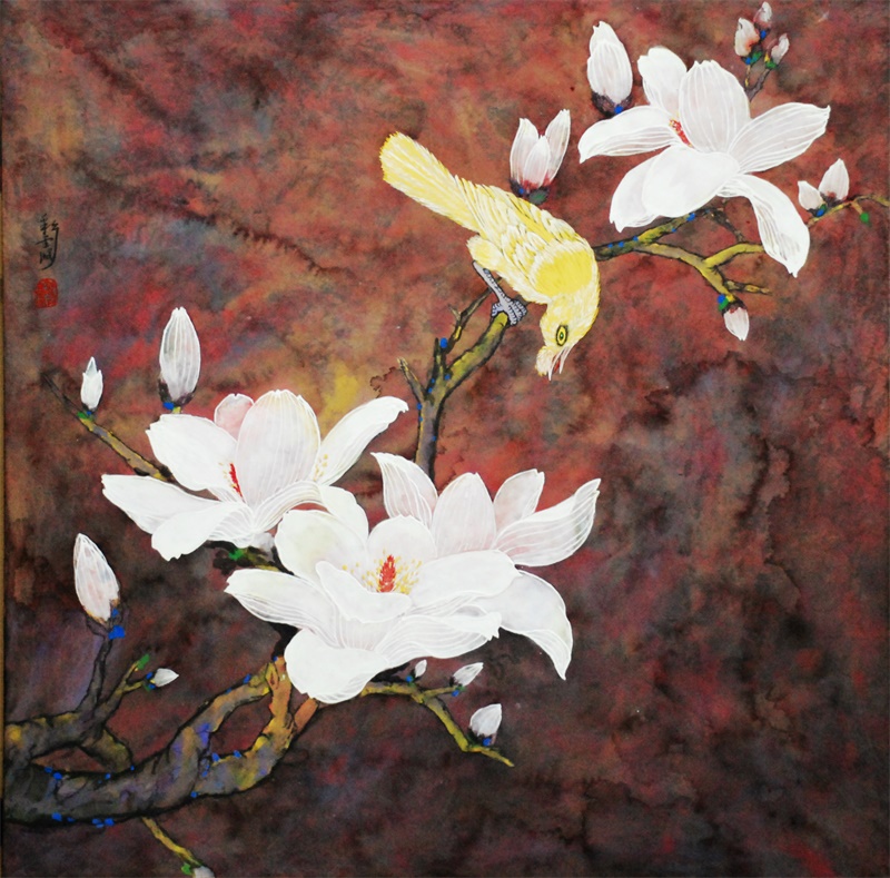 7,刘彩霞《俪》68x68cm 纸本重彩2008年.jpg
